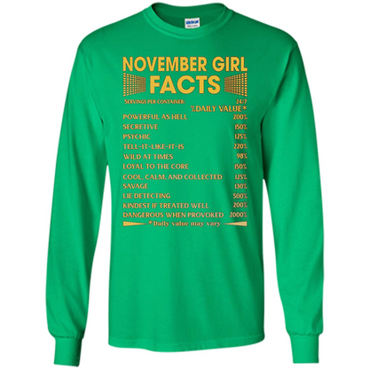 November Girl Facts T-shirt Birthday Gift T-shirt Irish Green