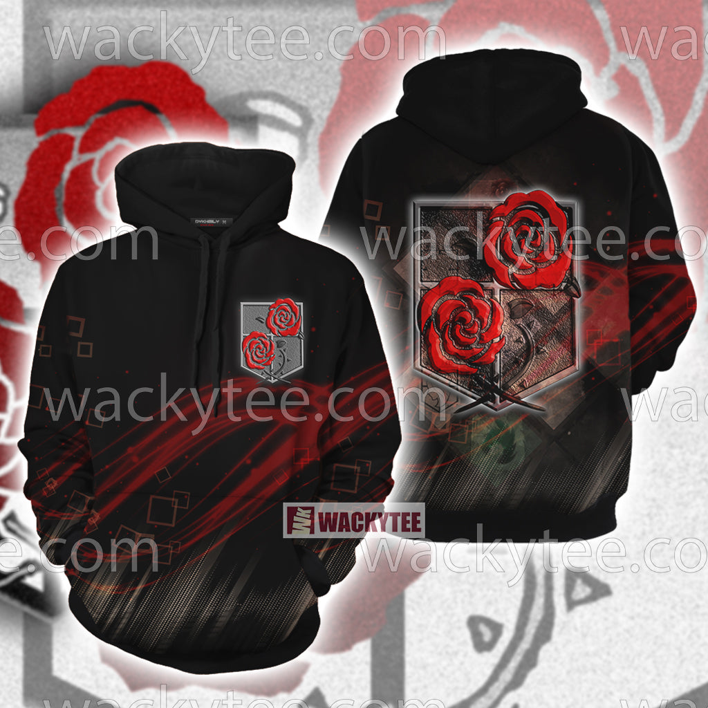 Attack On Titan Stationary Guard For Older And Peace 3D Hoodie