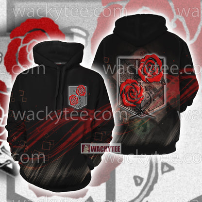 Attack On Titan Stationary Guard For Older And Peace 3D Hoodie