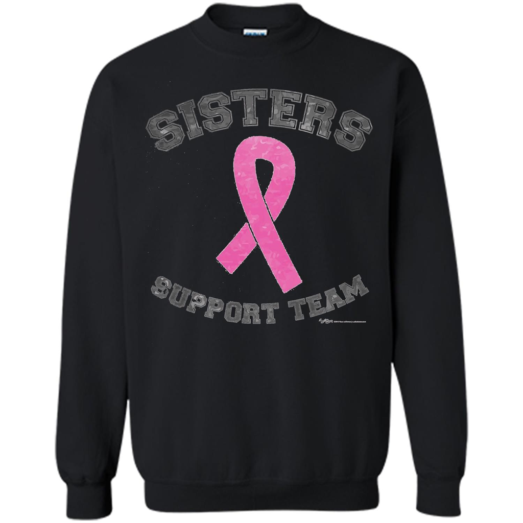 Breast Cancer Awareness T-shirt Sisters Support Team Black