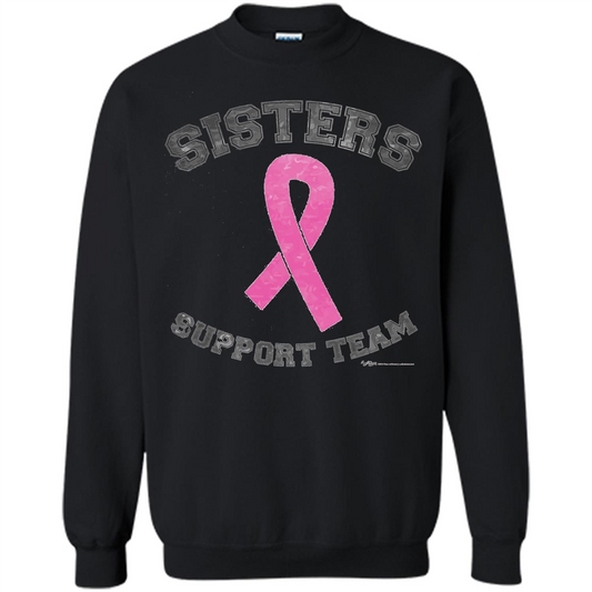 Breast Cancer Awareness T-shirt Sisters Support Team Black