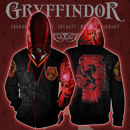 Gryffindor House Harry Potter Zip Up Hoodie