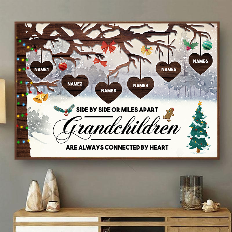 Grandchildren Always Close To The Heart - Gift For Grandparents - Christmas Personalized Custom Poster