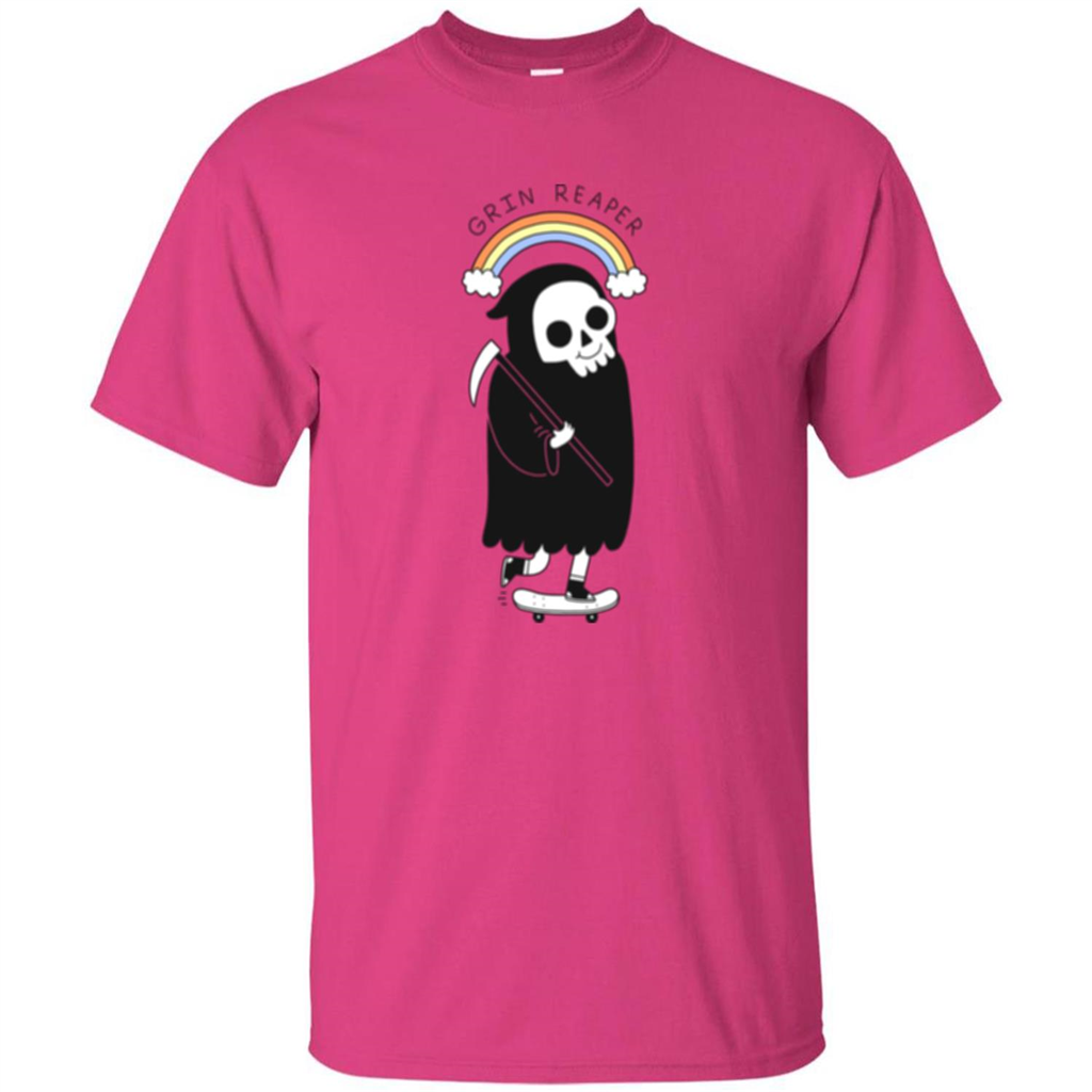 Grin Reaper Rainbow T-shirt Heliconia