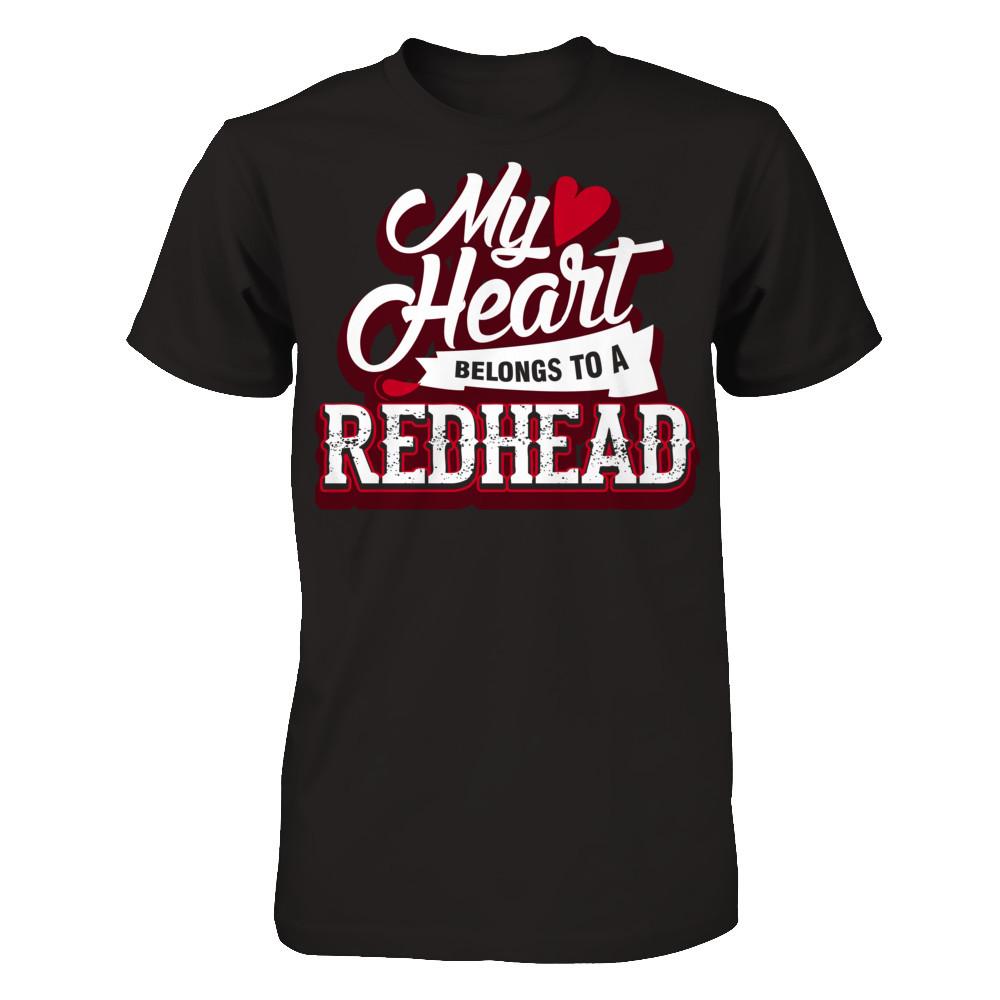 My Heart Belongs To A Redhead T-shirt Gildan - Short Sleeve Tee Black