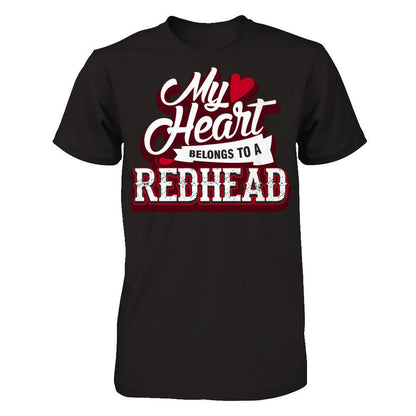 My Heart Belongs To A Redhead T-shirt Gildan - Short Sleeve Tee Black