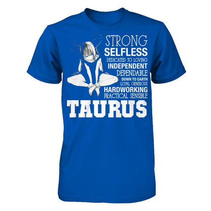 Taurus - Strong, Selfless, Dedicated To Loving, Independent T-shirt Next Level - Unisex Fitted Tee Royal