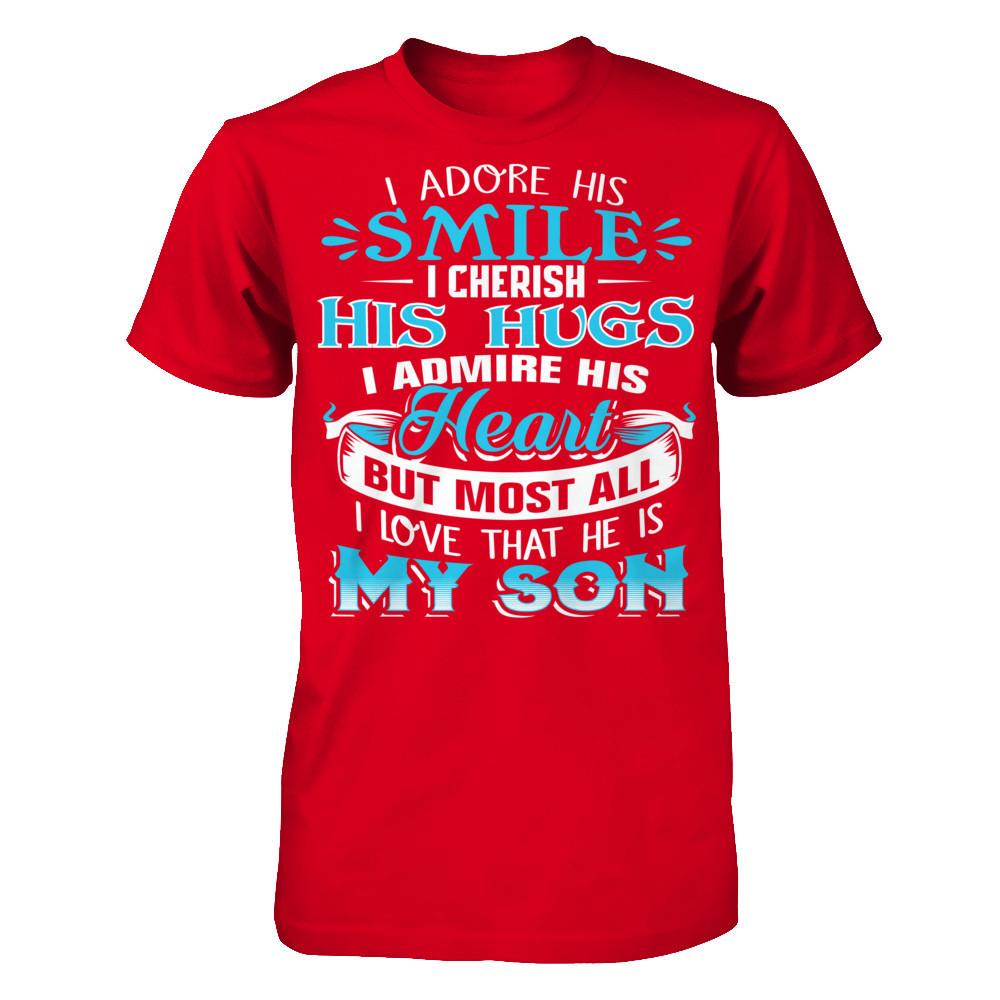 I Love That He Is My Son T-shirt Next Level - Unisex Fitted Tee Red