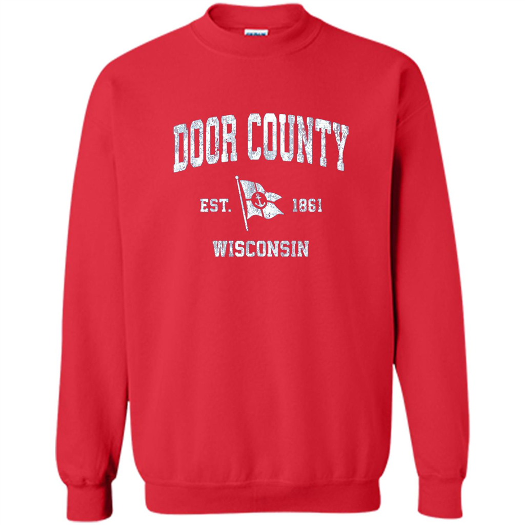 Door County Wisconsin WI Est 1861 T-shirt Red