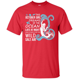 This October Girl Dreams Of The Ocean Late At Night T-shirt