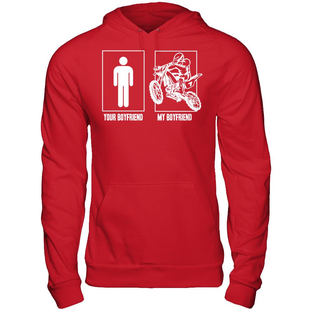 Your Boyfriend- My Boyfriend - Rider Gildan - Pullover Hoodie Red