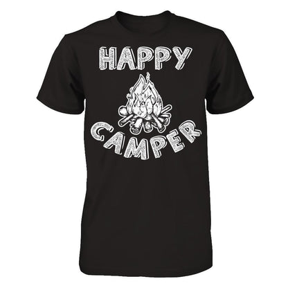 Happy Camper T-shirt Gildan - Short Sleeve Tee Black