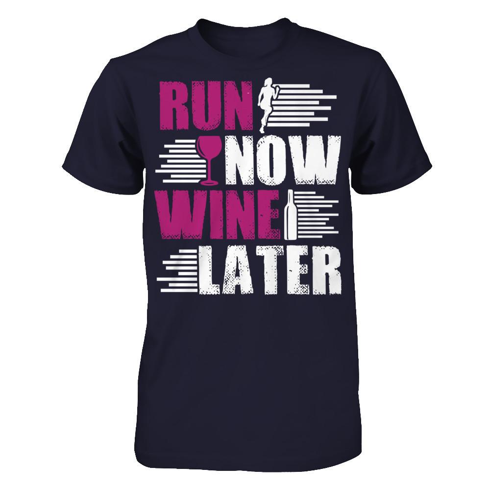 Run Now, Wine Later Next Level - Unisex Fitted Tee Midnight Navy