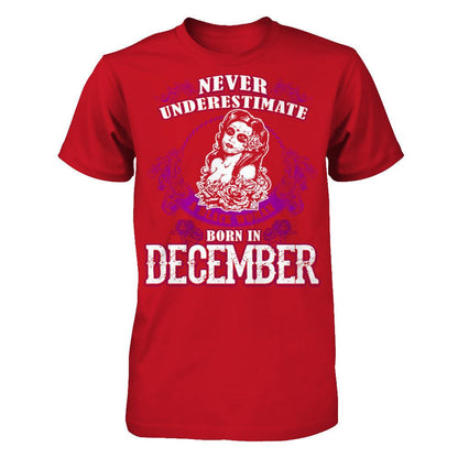 Never Underestimate A Black Woman Born In December Gildan - Short Sleeve Tee Red