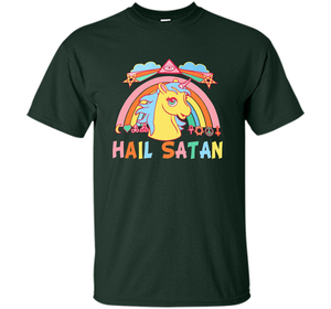 Unicorn Hail Satan Death Metal Rainbown T-shirt