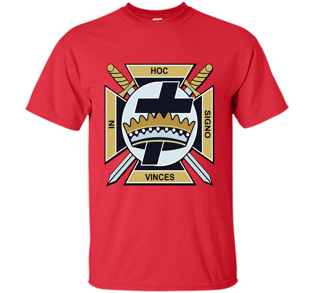 Mens Knights Templar T Shirt Masonic Tee shirt Red