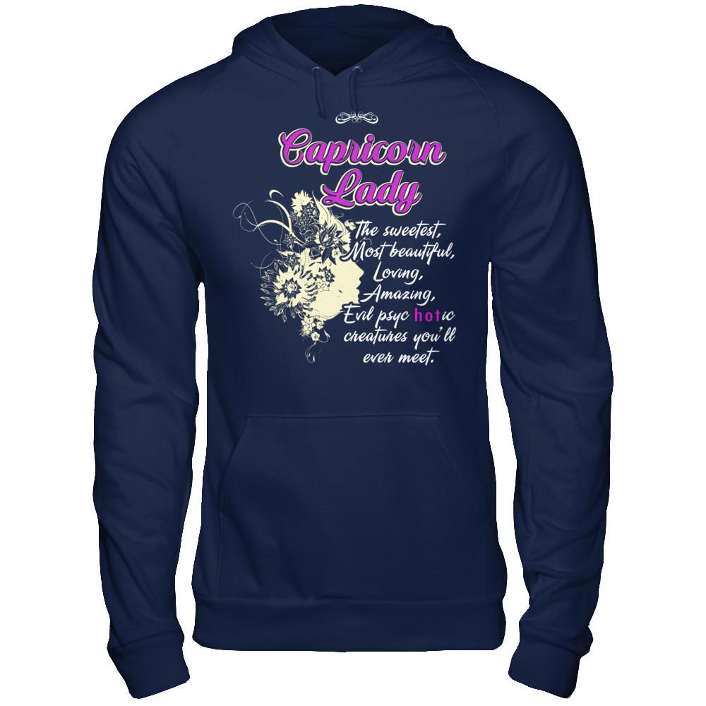 Capricorn Lady - The Sweetest, Most Beautiful, Loving, Amazing T-shirt Gildan - Pullover Hoodie Navy