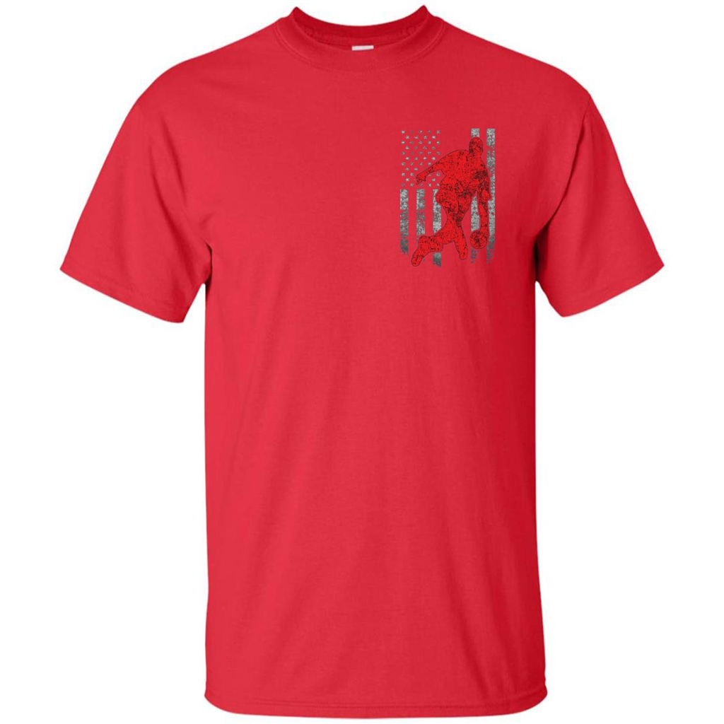Bowling Man T-shirt - American Flag Bowling T-shirt Red
