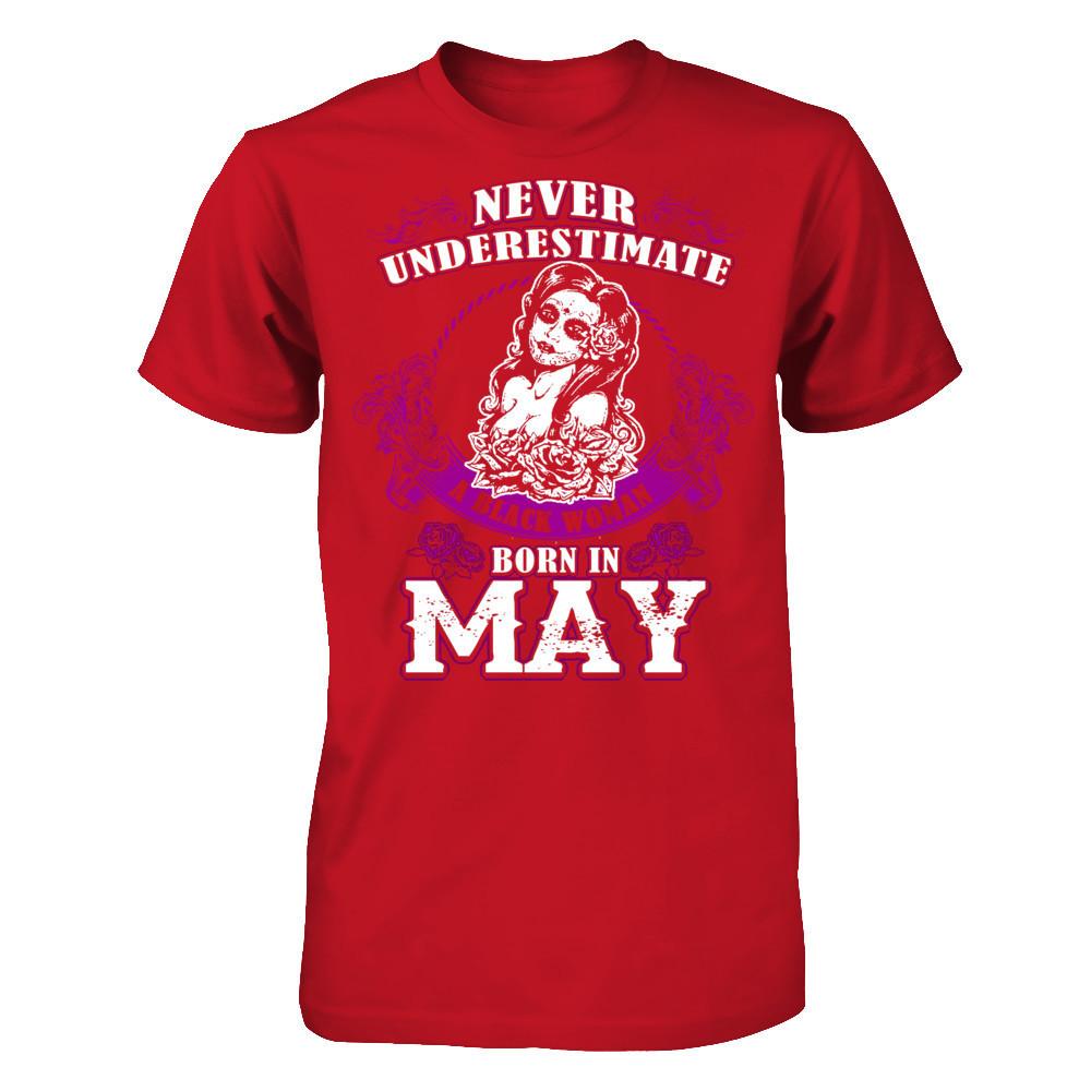 Never Underestimate A Black Woman Born In May Gildan - Short Sleeve Tee Red