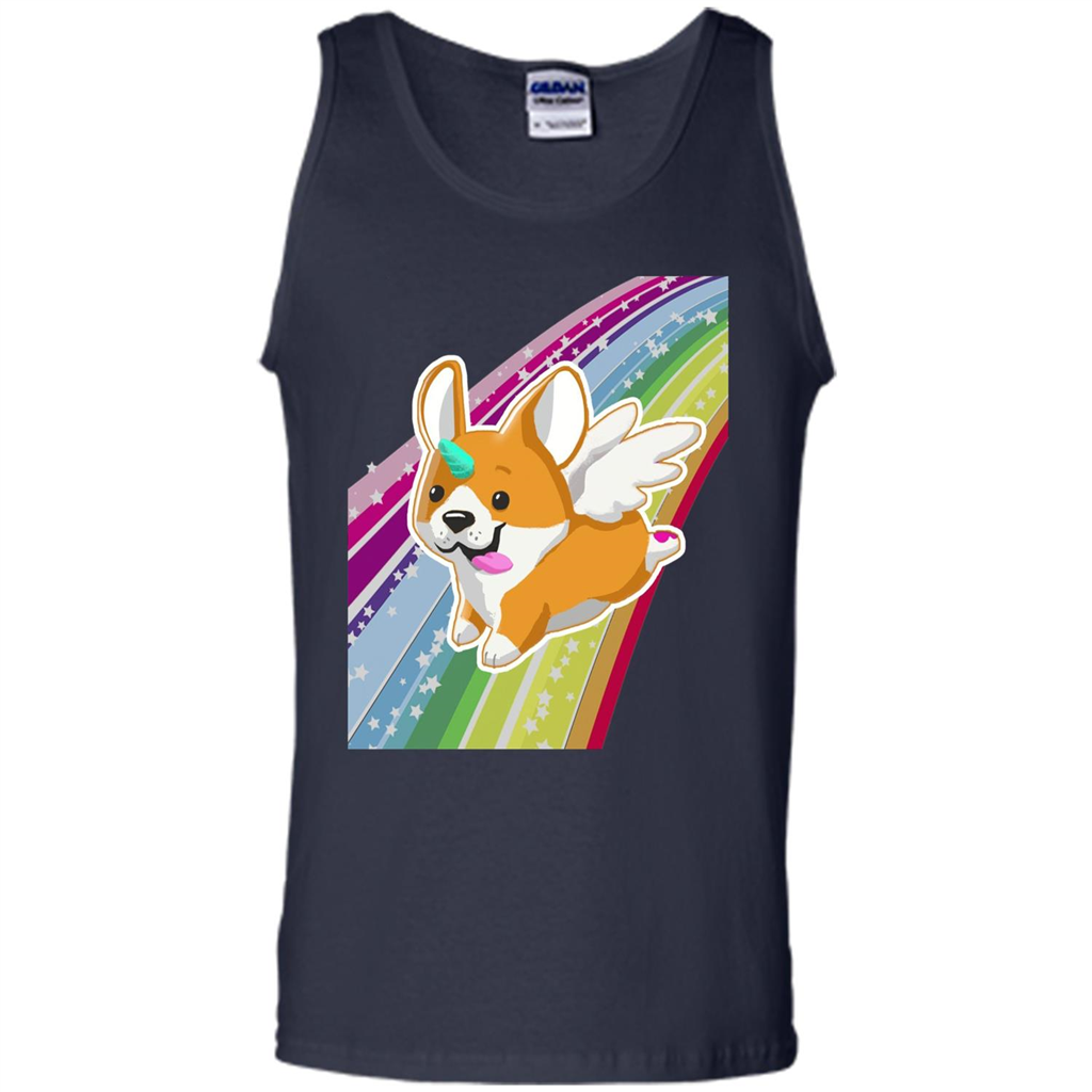 Rainbow Unicorg Corgi Lover T-shirt Navy