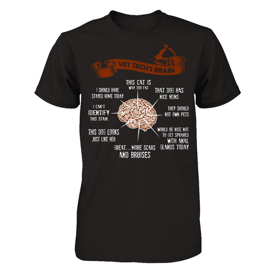 Vet Tech's Brain T-shirt Gildan - Short Sleeve Tee Black