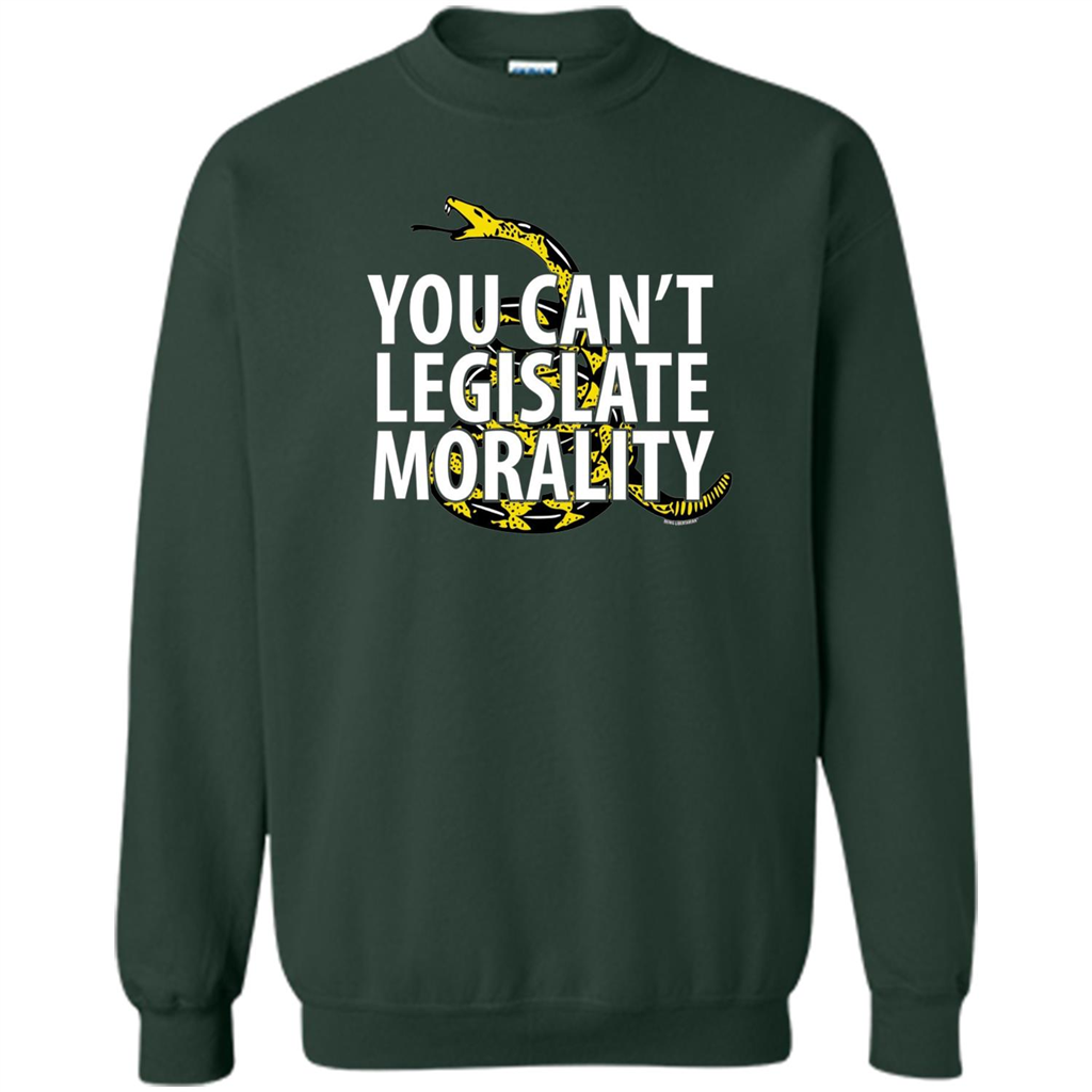 Gadsden Libertarian T-shirt You Can't Legislate Morality Forest Green
