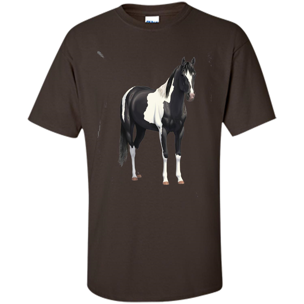 Beautiful Black Horse T-shirt Dark Chocolate