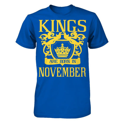 Kings Are Born In November T-shirt Next Level - Unisex Fitted Tee Royal