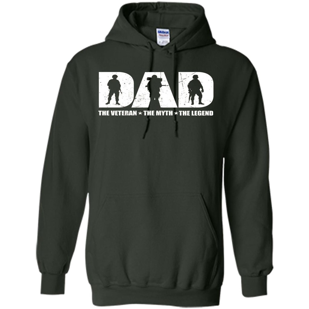 Fathers Day T-shirt The Veteran. The Myth. The Legend Forest Green