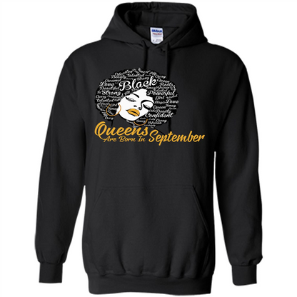Queen Are Born In September T-shirt Black