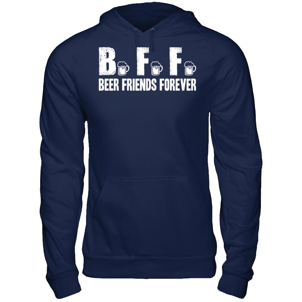 BFF, Beer Friends Forever T-shirt Gildan - Pullover Hoodie Navy