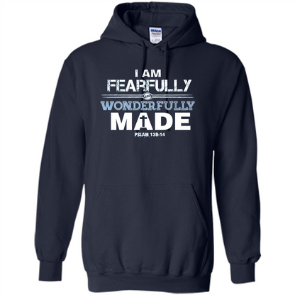 Christian T-shirt I Am Fearfully And Wonderfully Made Navy