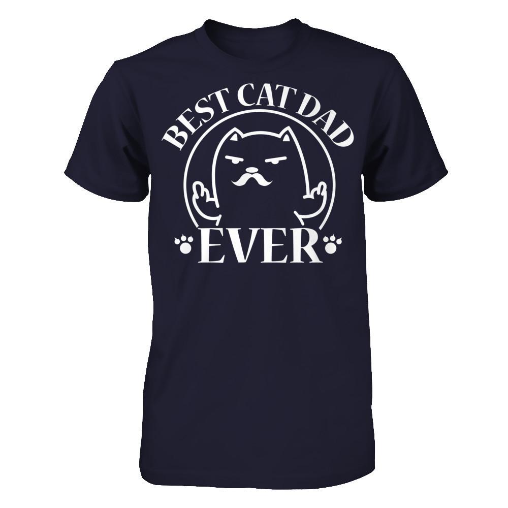 Best Cat Dad Ever T-shirt Next Level - Unisex Fitted Tee Midnight Navy