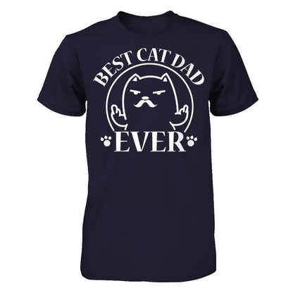 Best Cat Dad Ever T-shirt Next Level - Unisex Fitted Tee Midnight Navy