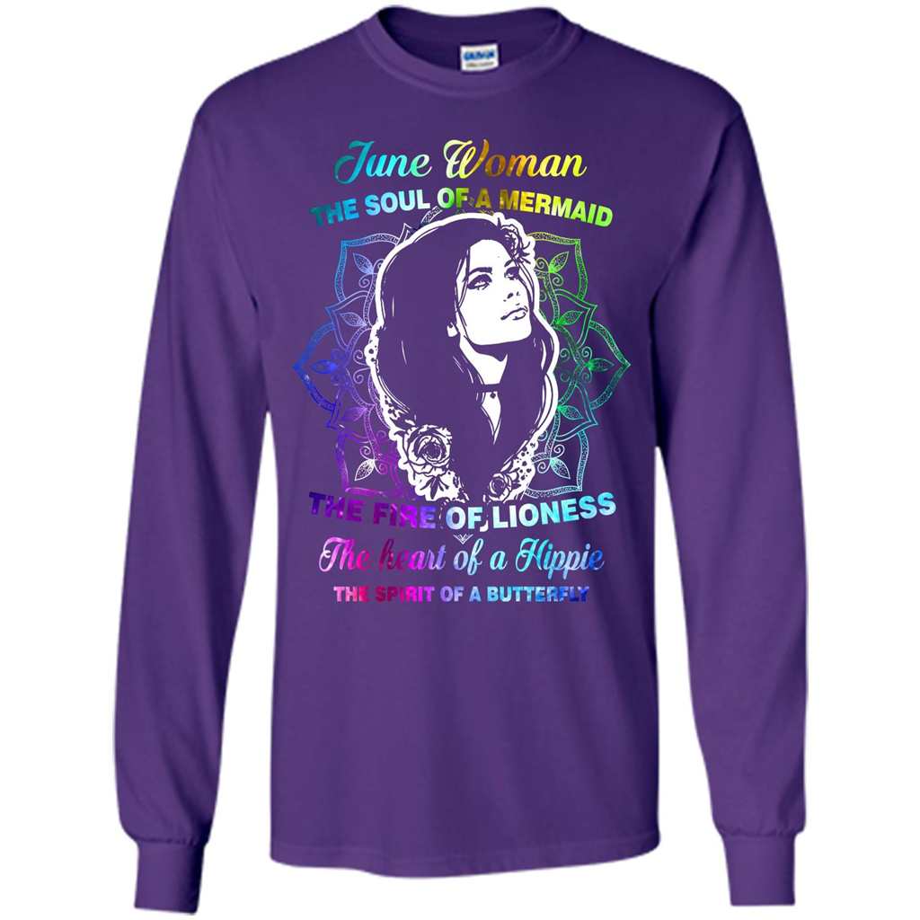 June Woman T-shirt The Heart Of A Hippie Purple