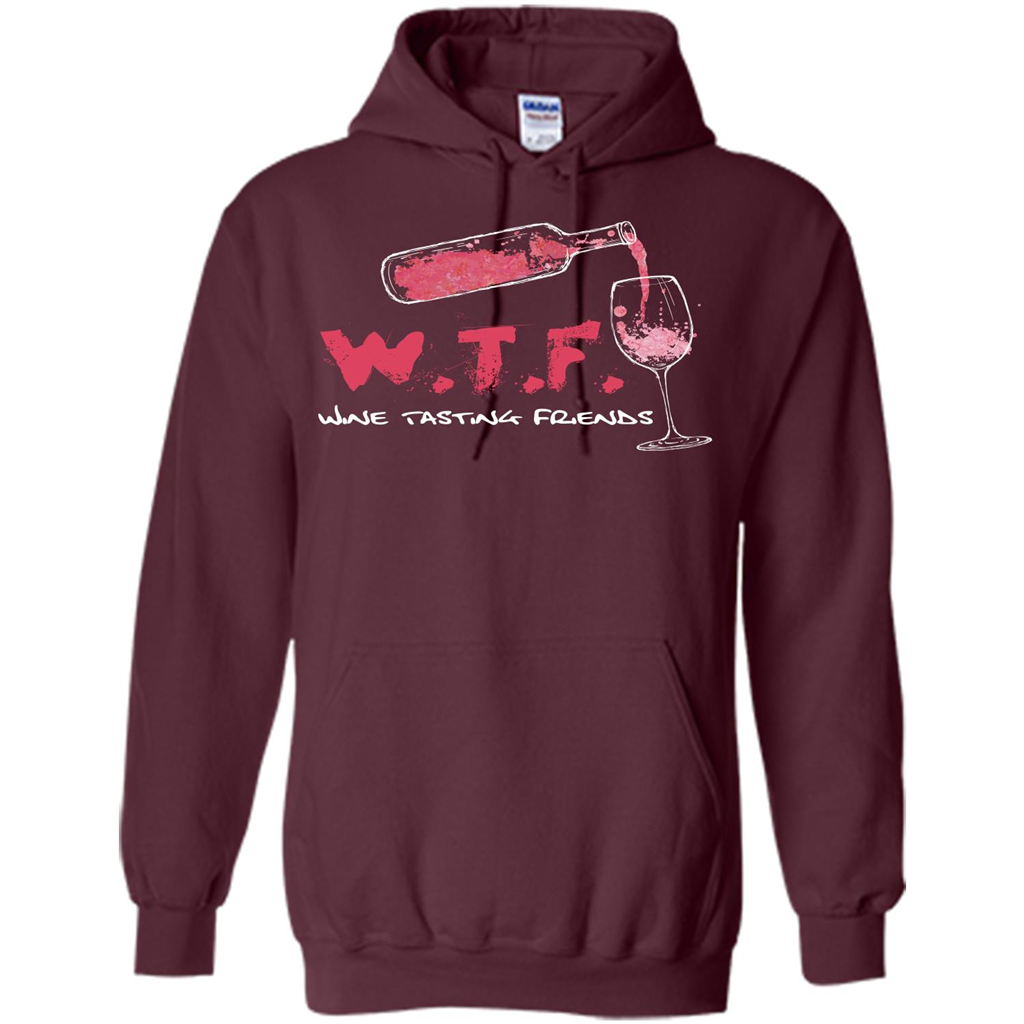 Wine T-shirt W.T.F Wine Tasting Friends T-shirt Maroon