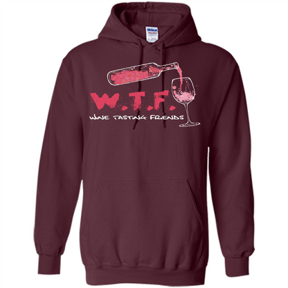 Wine T-shirt W.T.F Wine Tasting Friends T-shirt Maroon