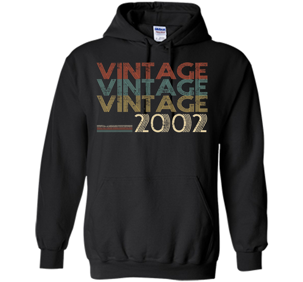 Retro Classic Vintage 2002 - 15th Gift 15 Yrs Years Old cool shirt Black