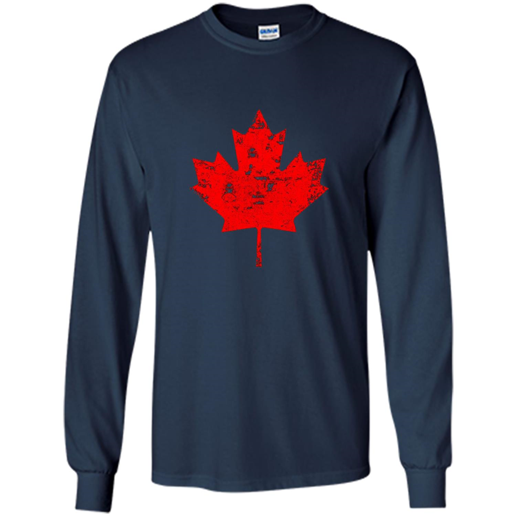 Canada Day T-Shirt. Canada Maple Flag Distressed T-shirt Navy