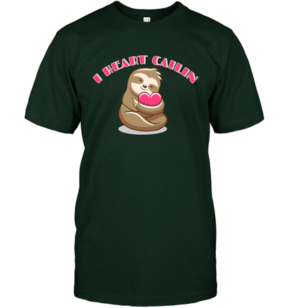 I Heart Cailin Sloth Shirt T-Shirt T-Shirt Forest Green