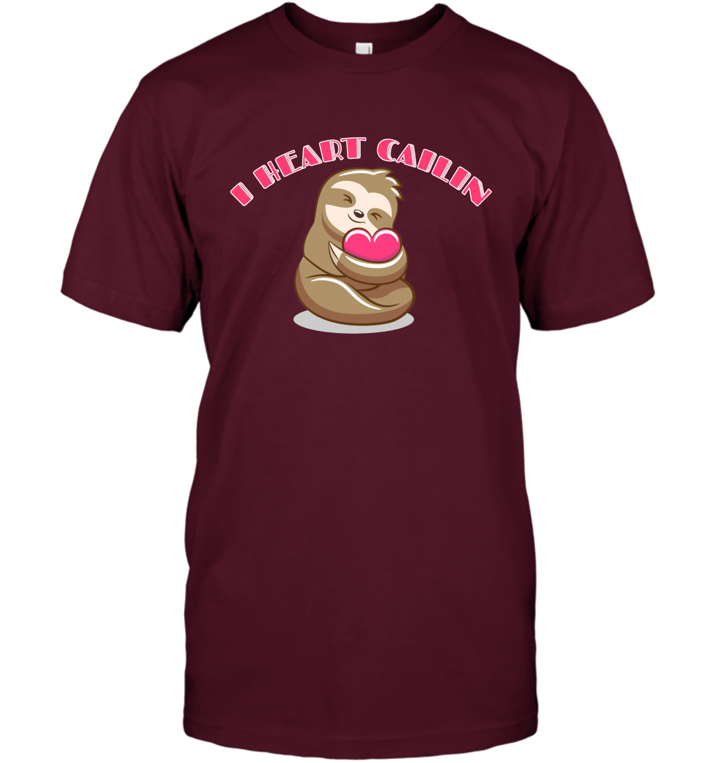 I Heart Cailin Sloth Shirt T-Shirt T-Shirt Maroon