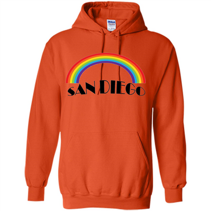 LGBTQ. San Diego LGBT Pride Rainbow T-shirt Orange