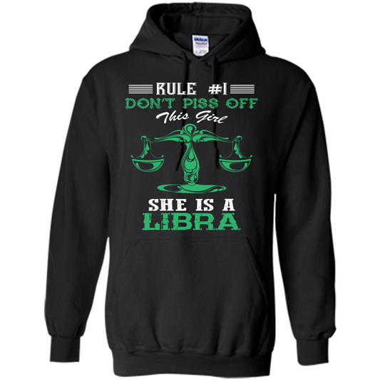 Libra T-shirt Rule Dont Piss Off This Girl T-shirt Black