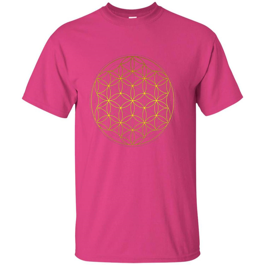 Beautiful Gold Sacred Geometry T-shirt Heliconia