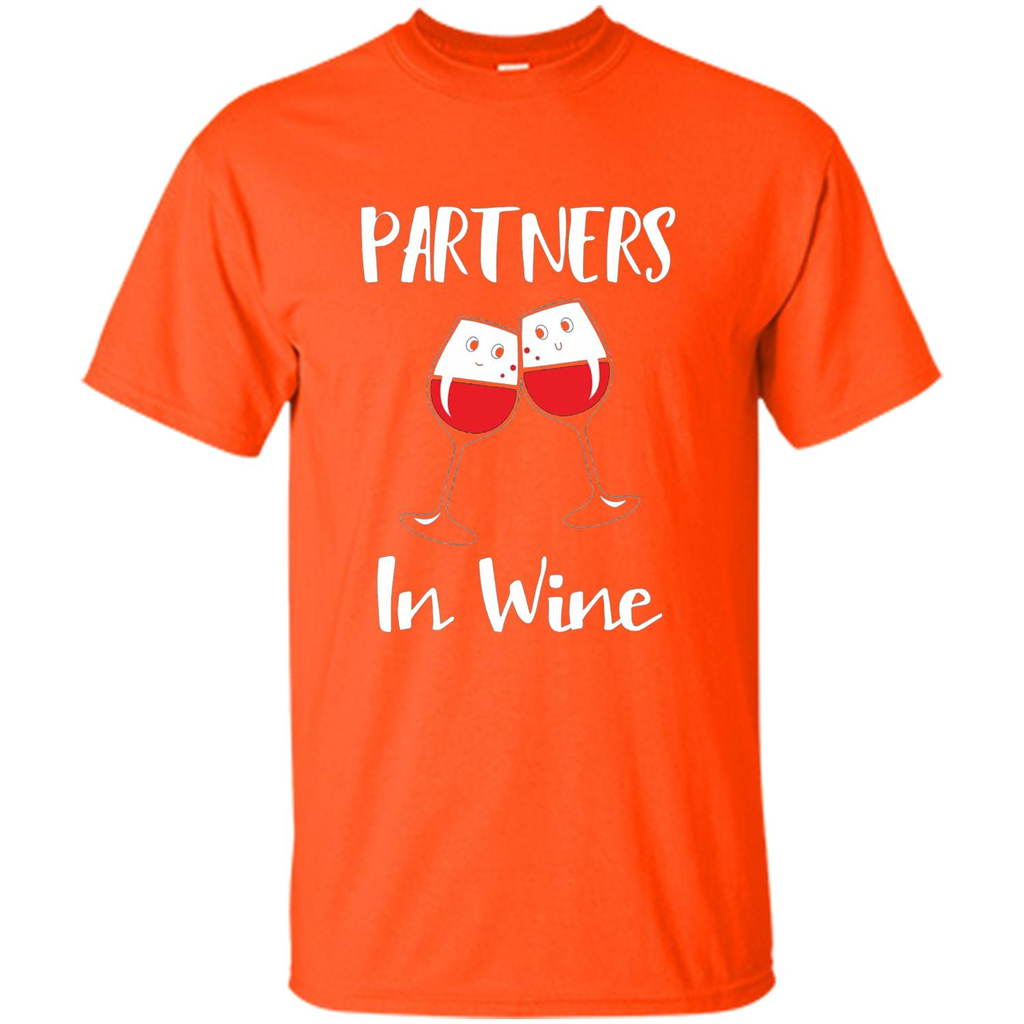 Wine Party T-shirt Partners In Wine T-shirt Orange