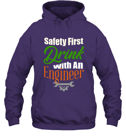 Safety First Drink With A Engineer Saint Patricks Day Shirt Hoodie Purple