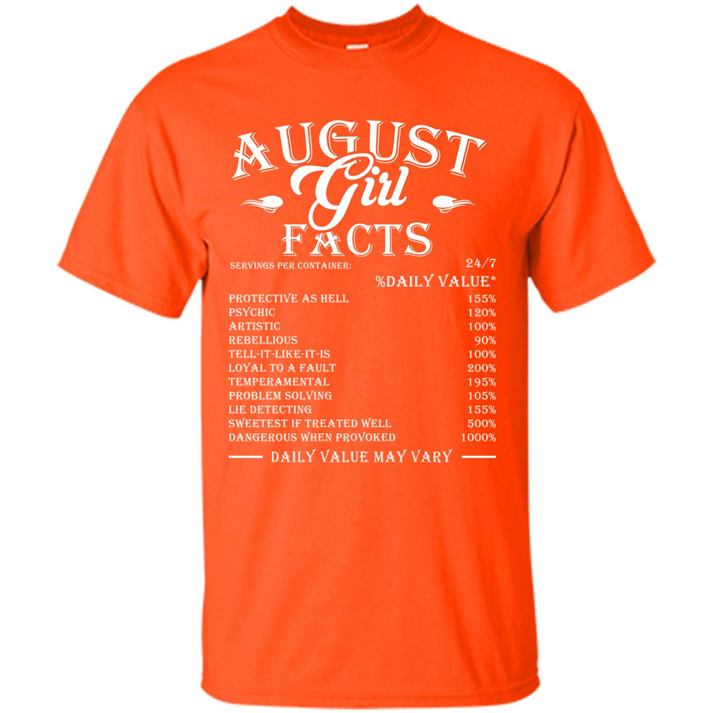 August Girl Facts T-shirt Orange