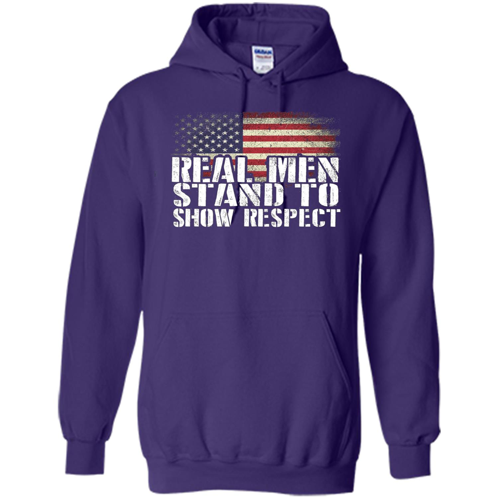 Military T-shirt Real Men Stand To Show Respect Purple