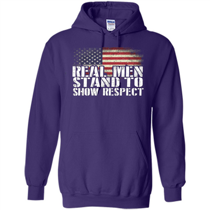 Military T-shirt Real Men Stand To Show Respect Purple