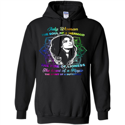 July Woman T-shirt The Heart Of A Hippie Black